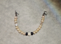 Wedding Bracelet Freshwater Pearls Silver Lapislazuli 2 small