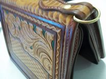 Bcl348 Large Square Pistol Case In Pumpkin With Western Floral 3 small