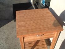 Prairie Schooner Butcher Block Rolling Kitchen Island 4 small