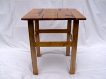 Reclaimed Black Locust & Flame Maple End Table 2 small