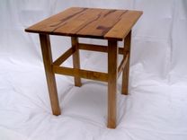 Reclaimed Black Locust & Flame Maple End Table 3 small