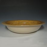 Thrown Pottery Sink With Engraved Chrysanthemum Design In Golden Yellow 4 small