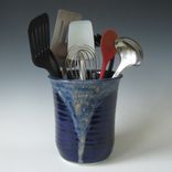 Midnight Blue And Tan Kitchen Utensil Holder 1 small