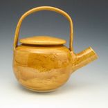 Pottery Teapot With Dragonflies In Yellow 1 small