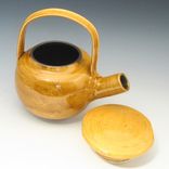 Pottery Teapot With Dragonflies In Yellow 2 small
