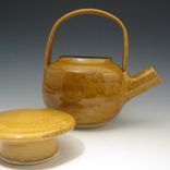 Pottery Teapot With Dragonflies In Yellow 4 small