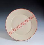 Dinner Plate With A Stripe Of Flowers - Choose Your Glaze Color 3 small