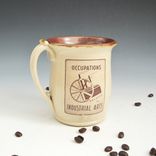 Pottery Mug In Cream And Burgundy With Wpa Posters 3 small
