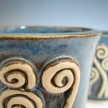Ceramic Tumblers With Fiddlehead Ferns In Blue 3 small
