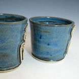 Ceramic Tumblers With Fiddlehead Ferns In Blue 4 small