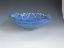 Large Pottery Serving Bowl In Blue And White 2 small