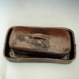 Pottery Butter Dish In Bronze 1 small