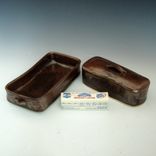 Pottery Butter Dish In Bronze 2 small