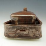 Pottery Butter Dish In Bronze 3 small