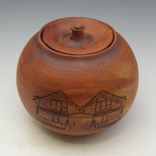 Lidded Jar With Houses 4 small