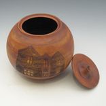 Lidded Jar With Houses 5 small