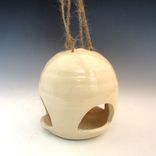Pottery Bird Feeder In White 1 small