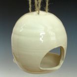 Pottery Bird Feeder In White 2 small