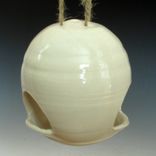 Pottery Bird Feeder In White 5 small