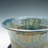 Planter With Attached Saucer In Slate Blue 3 small