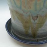 Planter With Attached Saucer In Slate Blue 5 small