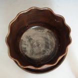 Small Pottery Planter In Bronze With Attached Saucer 4 small