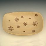 Large Ceramic Bowl With Snowflakes In Cream And Red 3 small