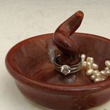 Ceramic Ring Holder: Plum Red With A Twist 5 small