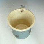 Pottery Snowflake Mug In Light Blue And White 2 small