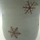 Pottery Snowflake Mug In Light Blue And White 3 small