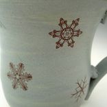 Pottery Snowflake Mug In Light Blue And White 4 small