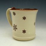 Ceramic Mug With Snowflakes In Cream And Red 2 small