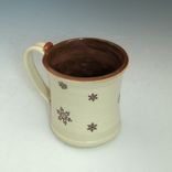 Ceramic Mug With Snowflakes In Cream And Red 3 small