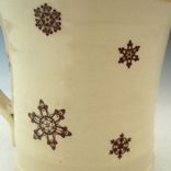 Ceramic Mug With Snowflakes In Cream And Red 4 small