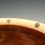 Red And Cream Pottery Snowflake Bowl 4 small