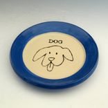 Small Pottery Plate With Dog In Blue 2 small