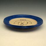 Small Pottery Plate With Dog In Blue 3 small