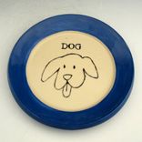 Small Pottery Plate With Dog In Blue 5 small