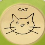 Hand Made Ceramic Plate With A Cat In Green 3 small