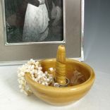 Pottery Engagement Ring Holder In Golden Yellow 5 small