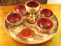 A Sedar Meal Platter With Bowls 4 small