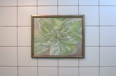 "Bok Choy" Overglaze On Porcelain Tile Painting 2 small