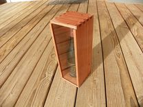 Wine Bottle Box With Sliding Glass Cover - Made From Reclaimed Mahogany And Bamboo 2 small