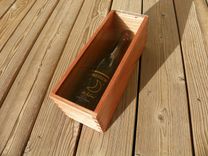 Wine Bottle Box With Sliding Glass Cover - Made From Reclaimed Mahogany And Bamboo 4 small