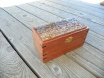 Custom Built Mahogany Box With Ebony Accents And Worm-Eaten And Tiger-Striped Myrtlewood Top 5 small