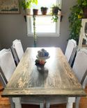 Grimmway Farmhouse Style Dining Table - White Farmhouse Dining Table 4 small