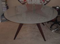 Blake's Extended Teepee Walnut Table Base For 60 Inch Glass Top 1 small