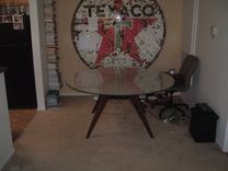 Blake's Extended Teepee Walnut Table Base For 60 Inch Glass Top 4 small