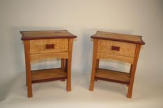 Zen Inspired "Cherries" Hand Inlaid Nightstands In Cherry And Purpleheat 1 small