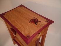 Zen Inspired "Cherries" Hand Inlaid Nightstands In Cherry And Purpleheat 3 small